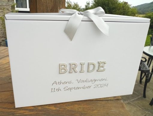 Wedding Dress Box, Personalised Pearls and Diamante